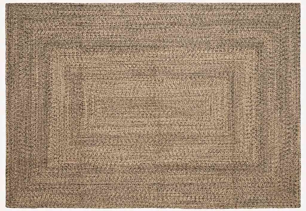 vidaXL Dywan Splot koszykowy Naturalny i czarny 200 x 290 cm Juta