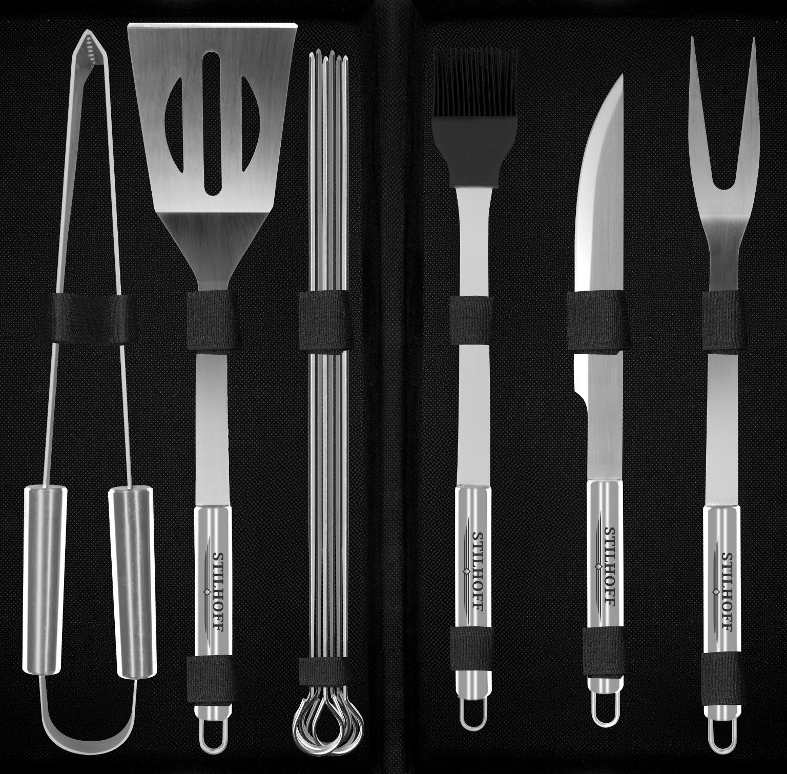 Zestaw akcesoria do GRILLA STILHOFF sztućce przybory 10szt 9+walizka