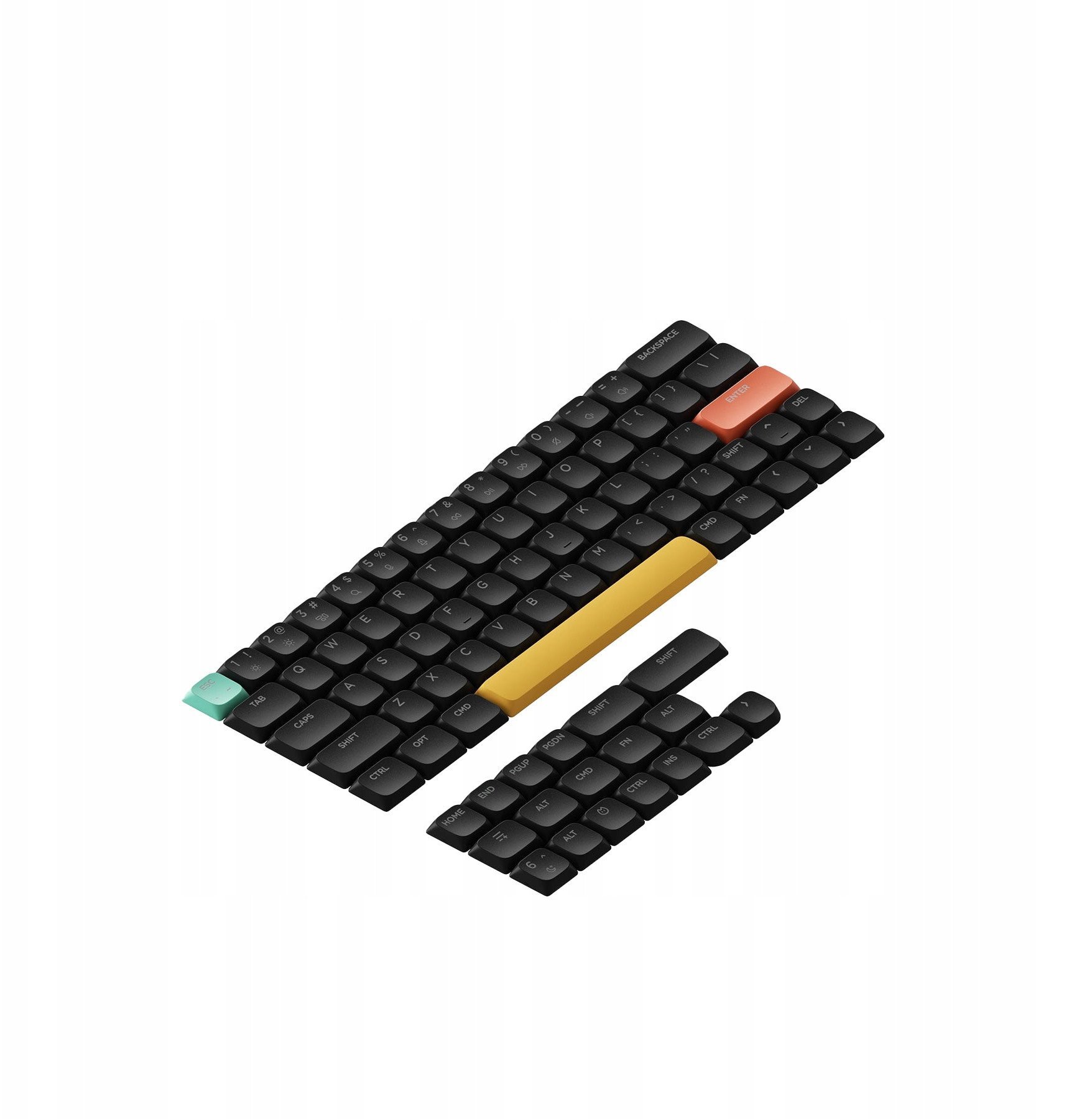 Nuphy - nSA Shine-through ABS Keycaps - Nasadki do klawiatury niskoprofilowej Air 60 V2 Czarne