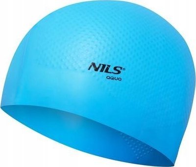 Nils Extreme NQC JEDNOKOLOROWY JASNONIEBIESKI CZEPEK SILIKONOWY DOTS NILS AQUA