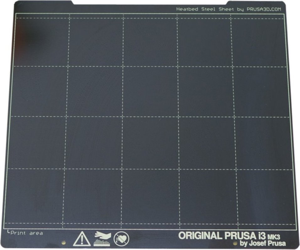Prusa Płyta ze stali sprężynowej - dla drukarek Prusa - gładka}