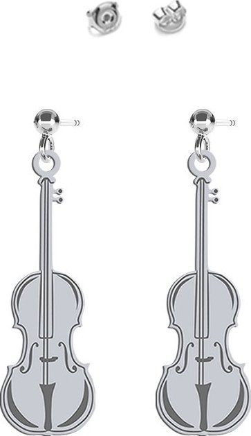 MEJK Jewellery Skrzypce Kolczyki Srebrne GRAWER GRATIS
