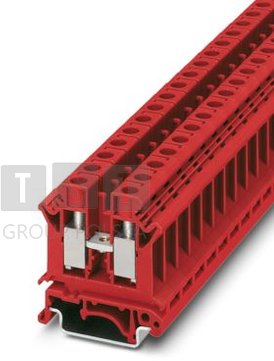 3022315 Złączka szynowa 2-przewodowa 10mm2, listwa zaciskowa koloru czerwonego UK 10 N RD