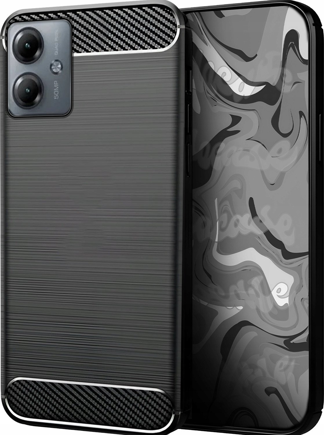 Hello Case ETUI DO MOTOROLA MOTO G14 | PANCERNE KARBON CASE CZARNE