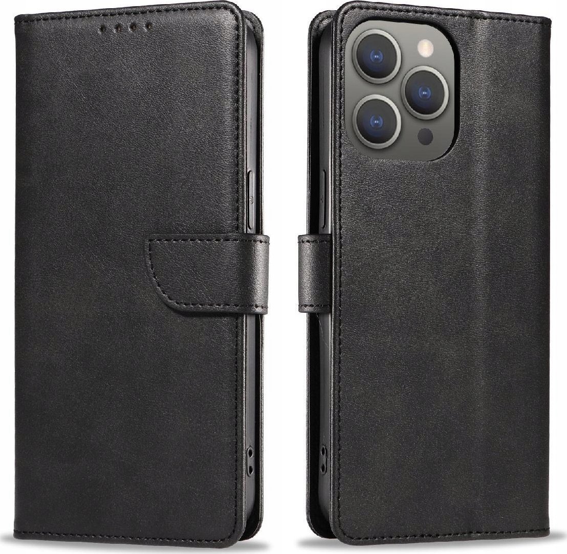 Hurtel Etui Leather Book Case na iPhone 16 - czarny