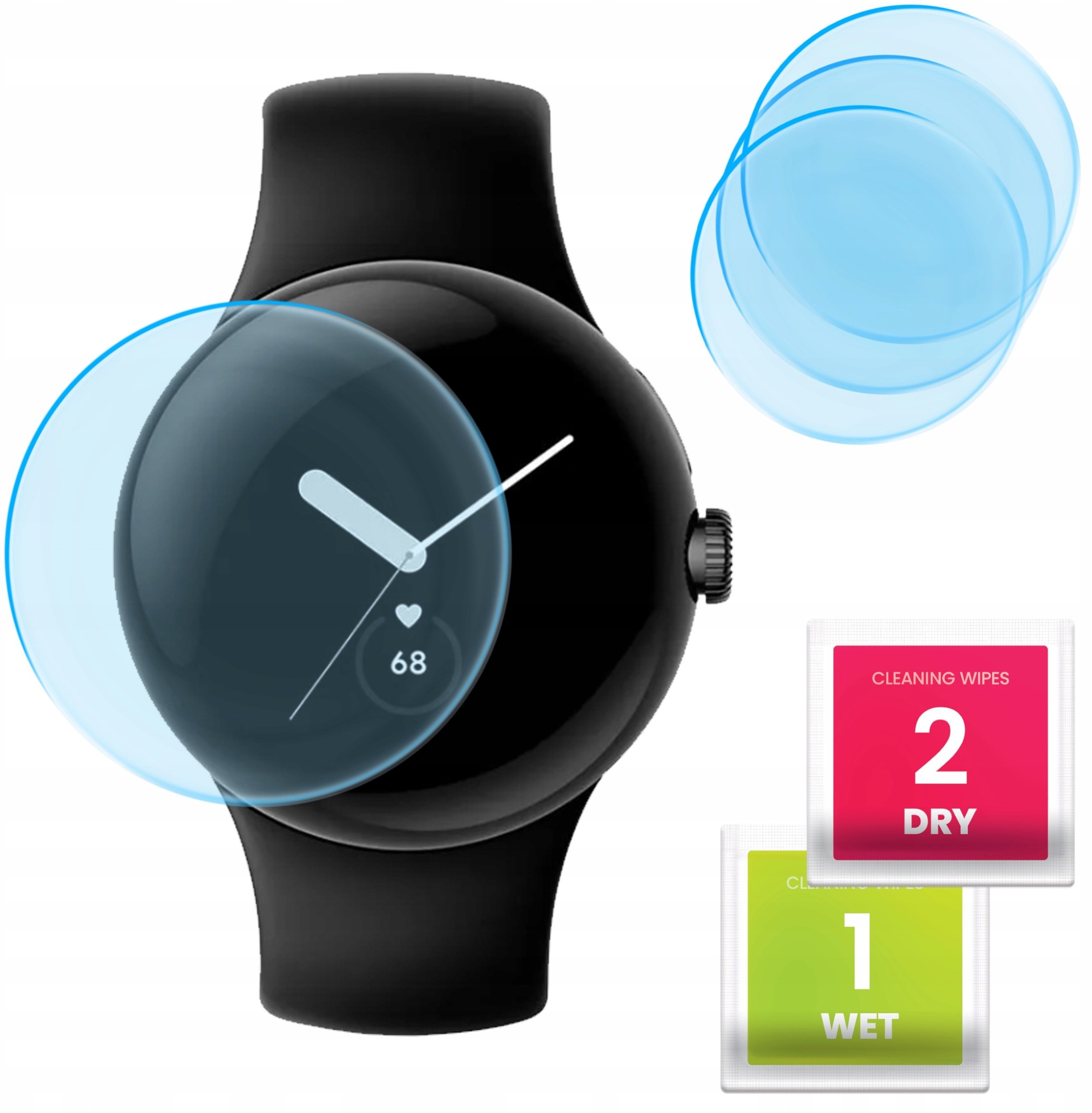 3-PAK Szkło Hybrydowe do Google Pixel Watch (Szkiełko, Ochronne, Odporne)