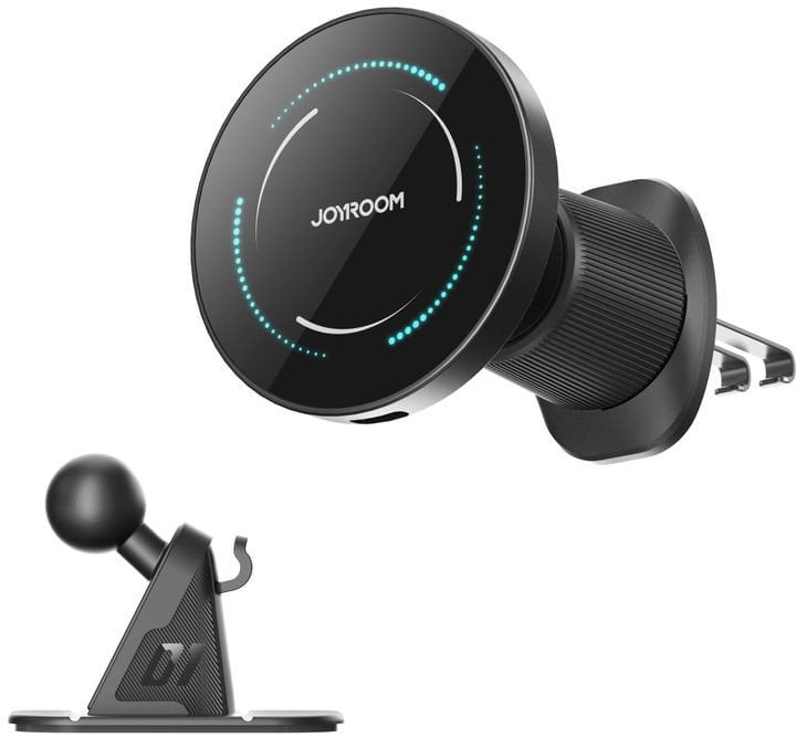 Uchwyt samochodowy Joyroom JR-ZS502 kompatybilny z MagSafe z ładowarką indukcyjną na kratkę nawiewu/deskę rozdzielczą - czarny
