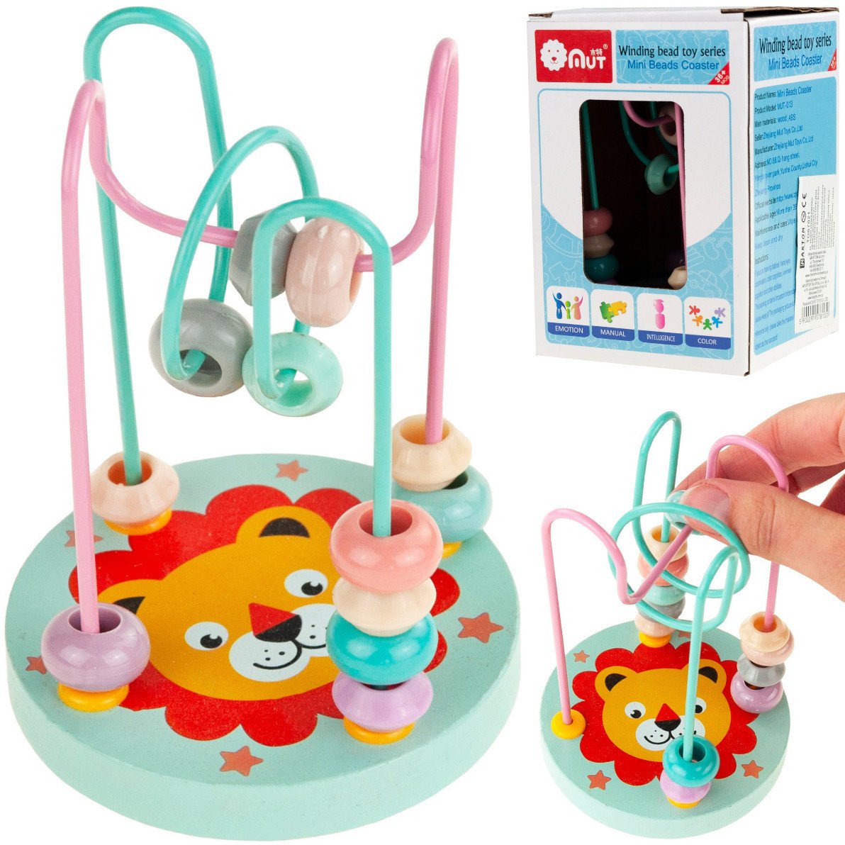 TG67021 MULA EDUKACYJNY LABIRYNT PRZEPLATANKA SPIRALA KORALIKI ZABAWKA