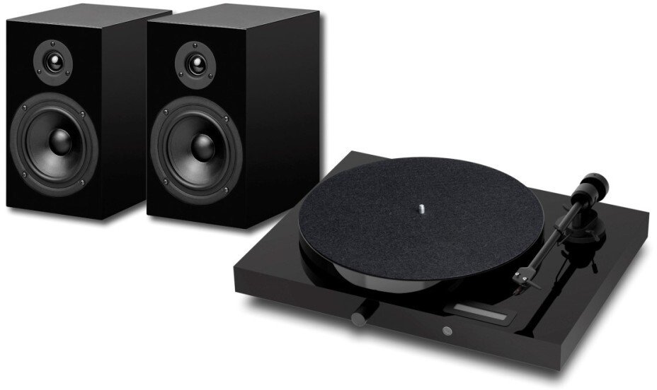 Wieża Pro-Ject Audio Systems Zestaw HiFi Pro-Ject JukeBox E1 Piano kompletny system audio stereo z gramofonem