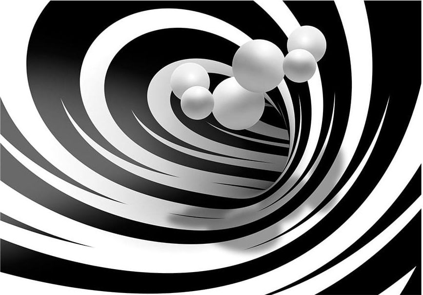 DecoNest Fototapeta - Zakręceni w bieli i czerni - 400X280