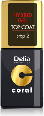 Delia Cosmetics Coral Hybrid Gel Emalia do paznokci Top Coat 11ml