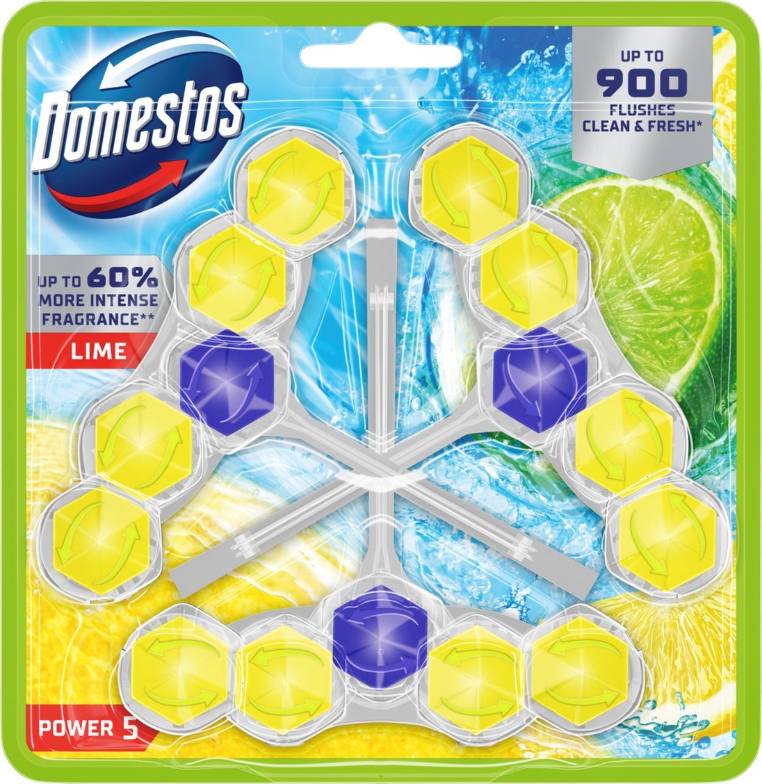 Domestos Zawieszka do WC Domestos Power 5 50g Lime (3)