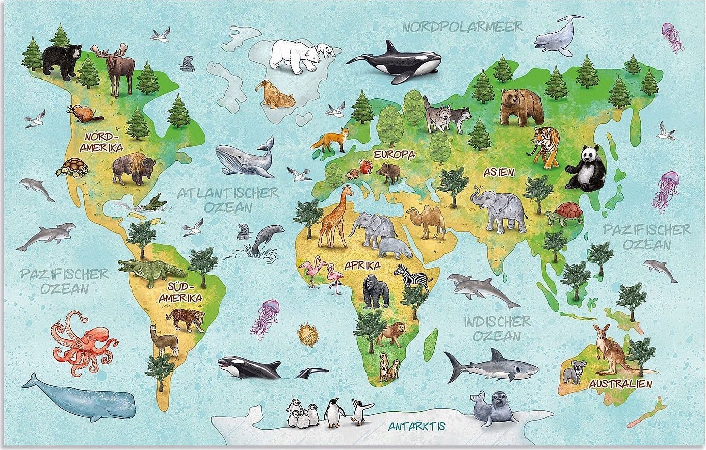 Teka Podkładka na biurko dwustronna - Mapa ¶wiata