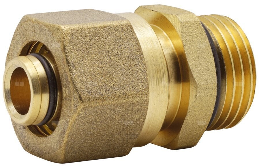 Nypel 1/2x1/2 ze złączką zaciskową do rur wielowarstwowych 16x2mm, profil 39 mm