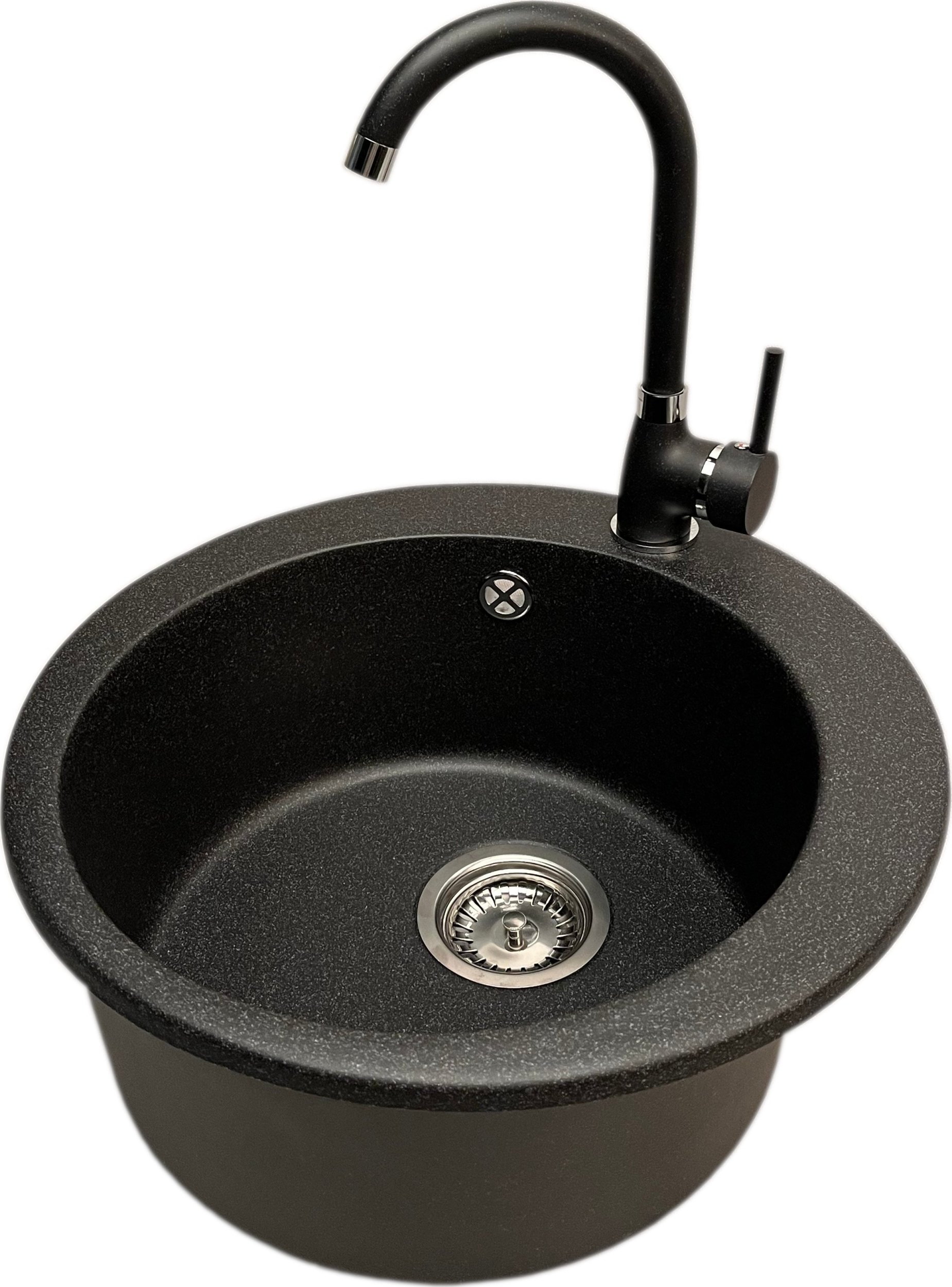 Zlewozmywak PREHNIT Zlewozmywak jednokomorowy VIVA grafit + bateria NOON