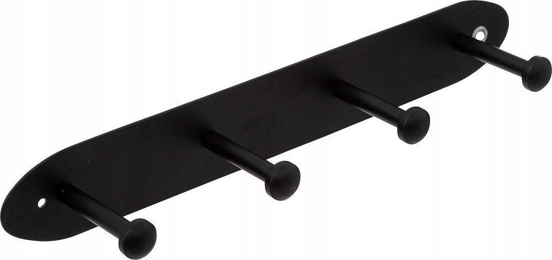 5five Wieszak na ścianę do przedpokoju, czarny, 4 haczyki