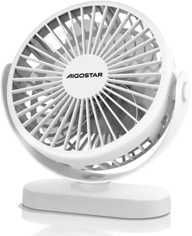 Wentylator stołowy trzy prędkości zasilany z USB z lampką nocną