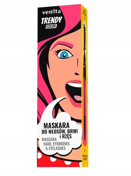 Venita Trendy Color Maskara 3w1 do włosów, brwi i rzęs Intriguing Rose (32)