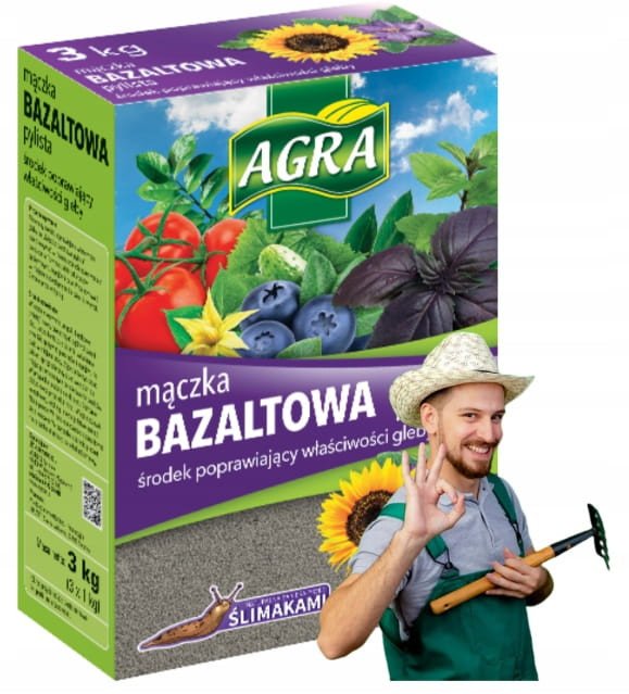 Mączka Bazaltowa 3kg naturalny nawóz mineralny dla zdrowej i żyznej gleby