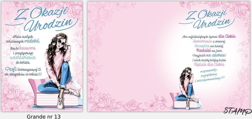 Karnet Grande + koperta wzór nr 13 Urodziny