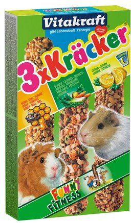 Vitakraft Kracker 3szt Świnka morska Mix - Miód/Warzywa/Cytryna 168g