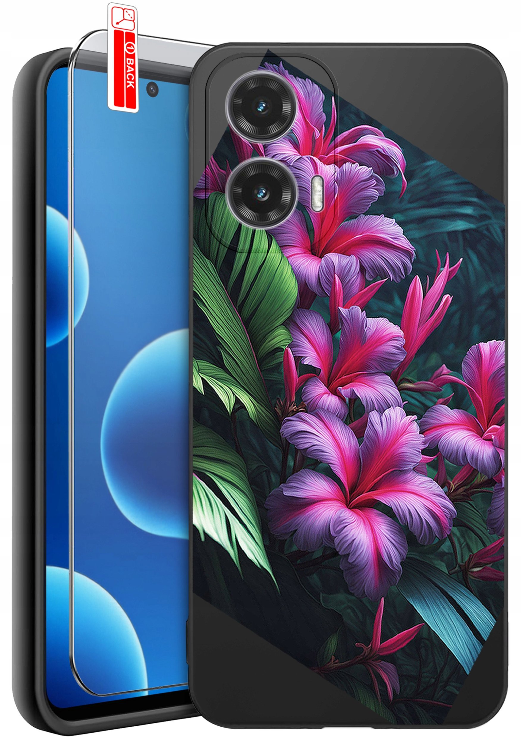 ETUI do Motorola Moto G45 5G | WZORY | SILIKONOWE MATT CASE + SZKŁO 9H