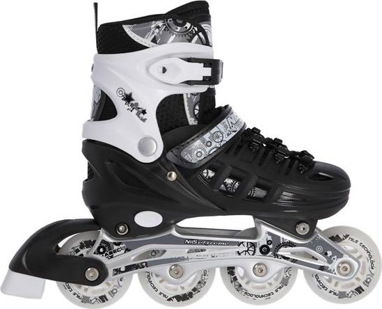 Rolki Nils Extreme NH10905 z wymienną płozą regulowane czarno-białe r. 39-42