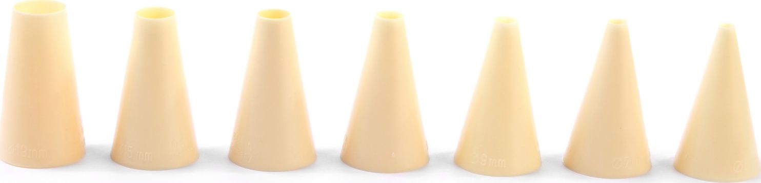 Hendi Końcówki do rożków rękawów cukierniczych do dekorowania PROSTE 4-16mm zestaw 7szt. - Hendi 551011 Końcówki do rożków rękawów cukierniczych do de