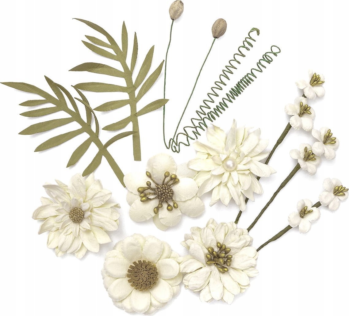 DP Craft Kwiaty papierowe DPCRAF 12 szt. Cream