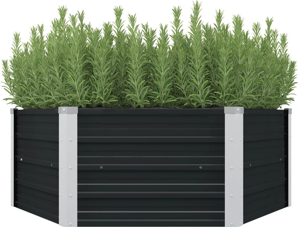 vidaXL Donica do podniesionej grządki, antracytowa, 129x129x45 cm