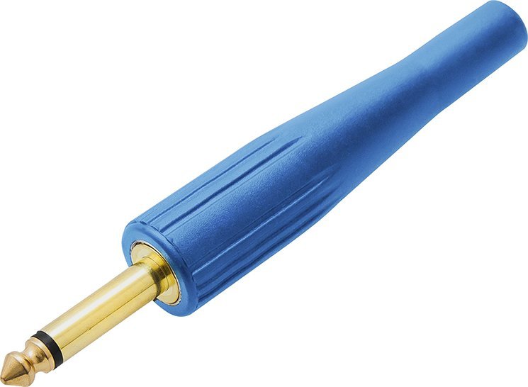 Blow 1267# Wtyk jack 6,3 mono długi gumowy niebieski