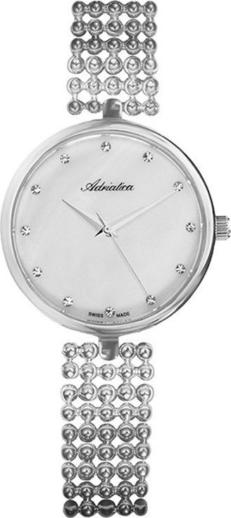 Zegarek Adriatica Zegarek damski Adriatica A3731.514FQ CYRKONIE srebrny