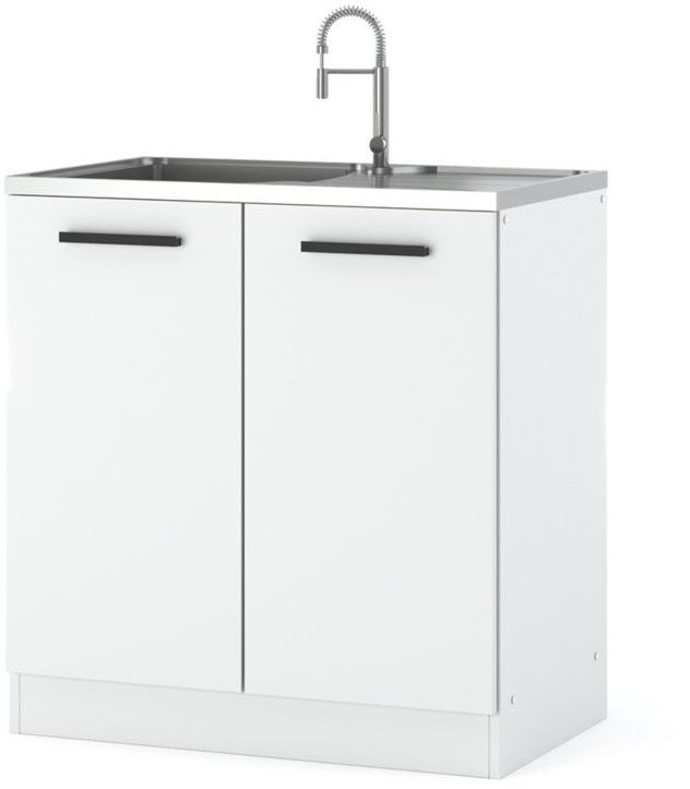 szafka kuchenna stojąca pod zlew modułowa nowoczesna 80cm blande biała mat