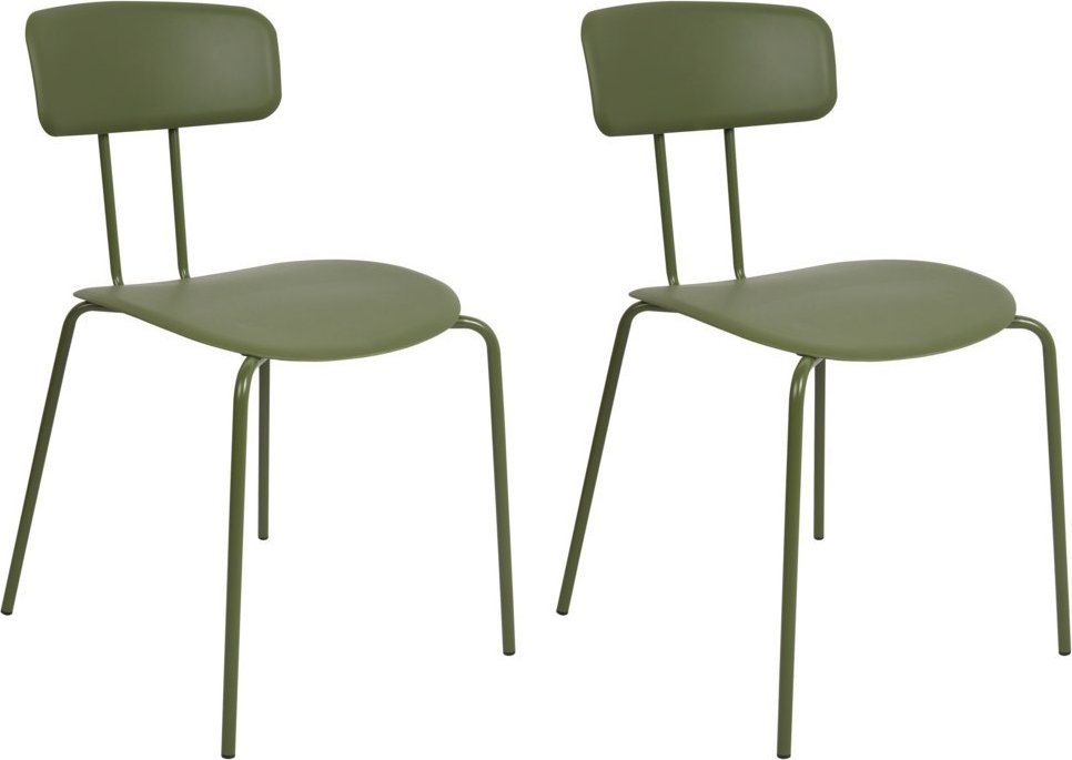 Beliani Zestaw 2 krzeseł do jadalni zielony SIBLEY