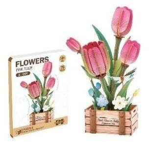 Askato drewniane kwiatki 3D tulipany