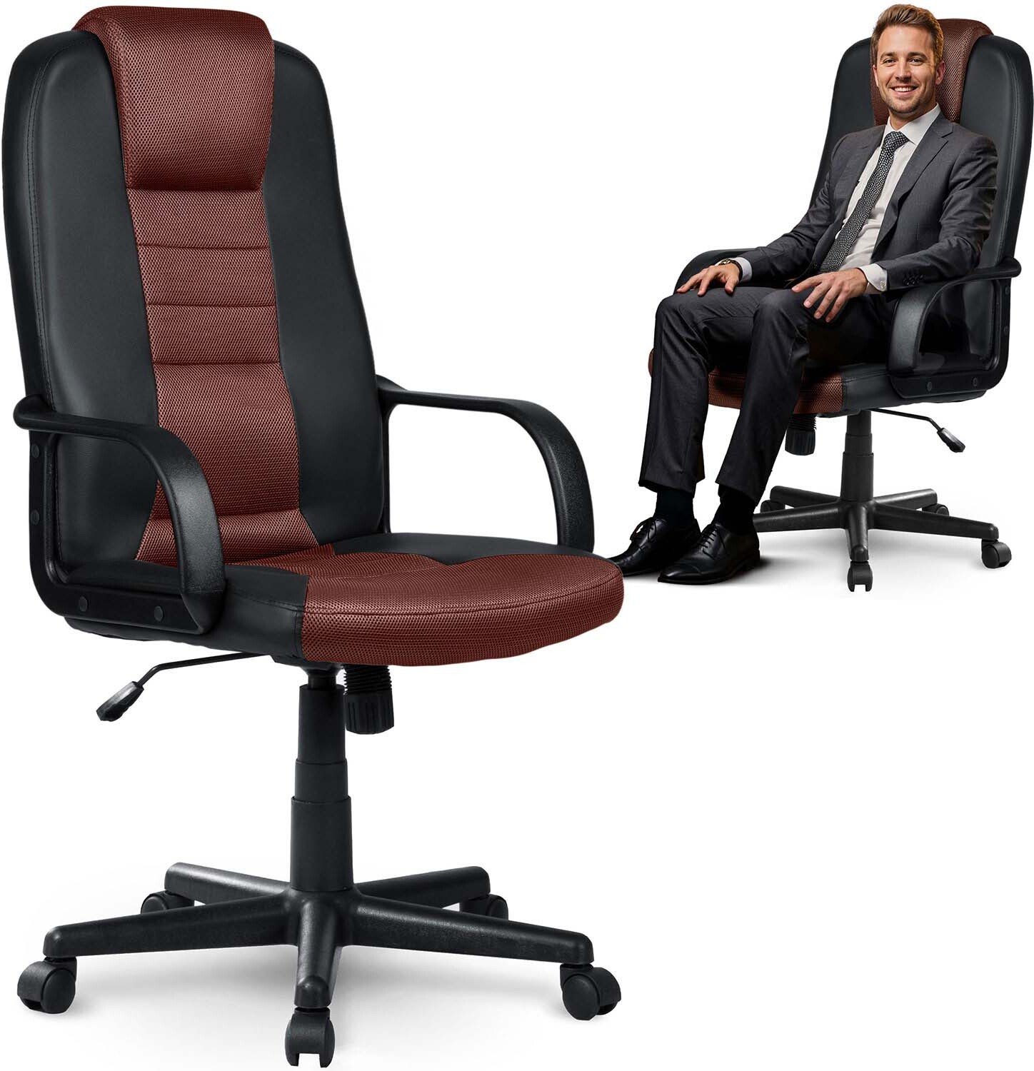 Fotel biurowy obrotowy Sofotel czarno-brązowe