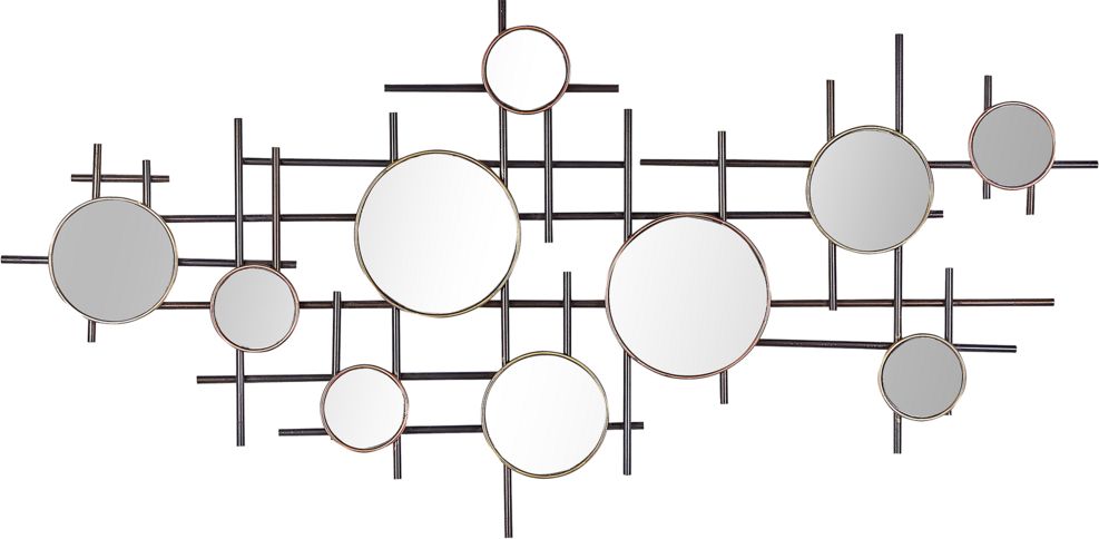 Shumee Metalowe lustro ścienne 10-częściowe 113 x 55 cm czarno-złote IBOS
