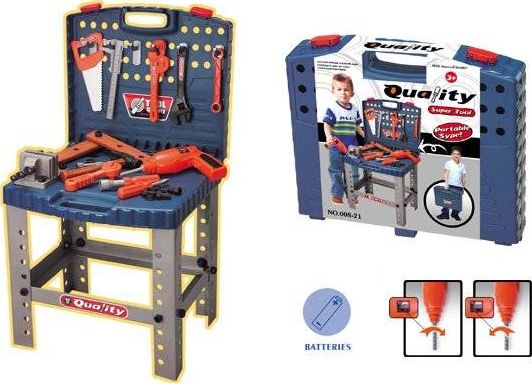 KIK Emily warsztat stolarski w walizce wiertarka klucze młotek