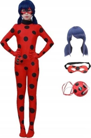 Korbi Mega strój biedronka maska jojo peruka rozmiar L