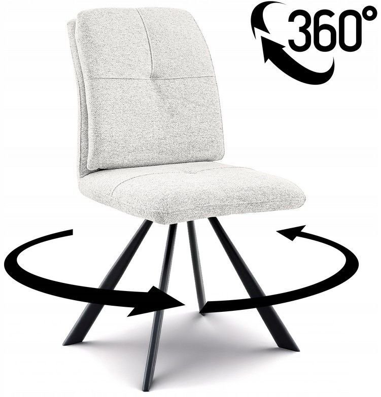 Krzesło tapicerowane Selena szenil beżowe obrotowe do kuchni jadalni