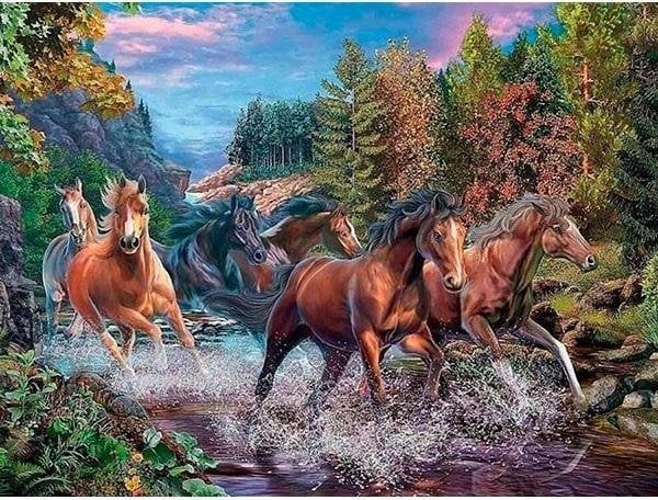 Norimpex Mozaika diamentowa 5D - Konie 40x30cm