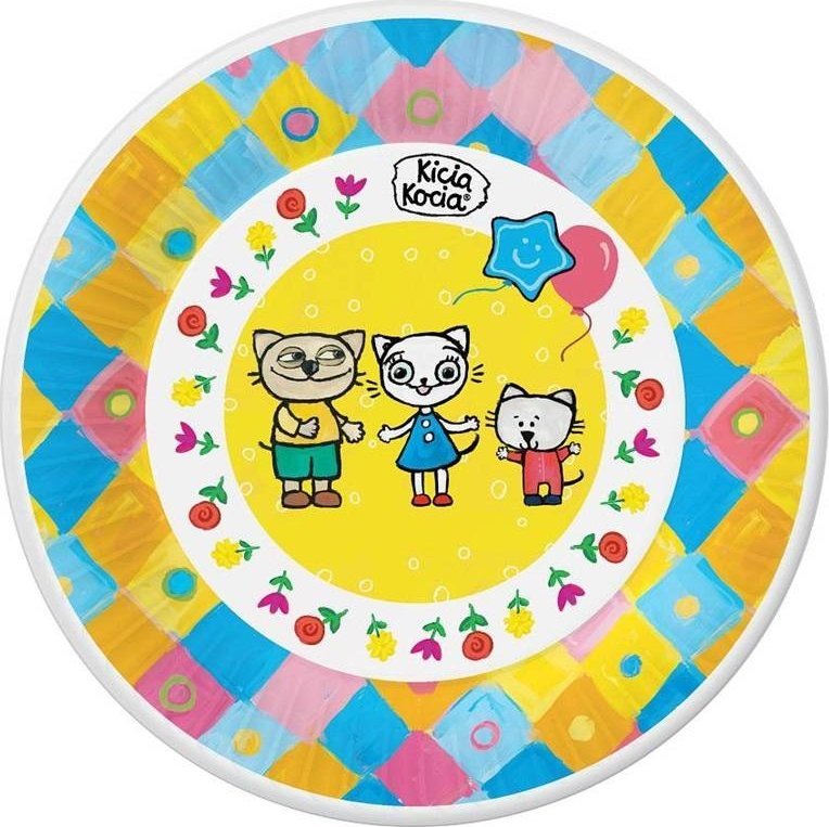 Talerzyki papierowe Kicia Kocia 18cm 6szt