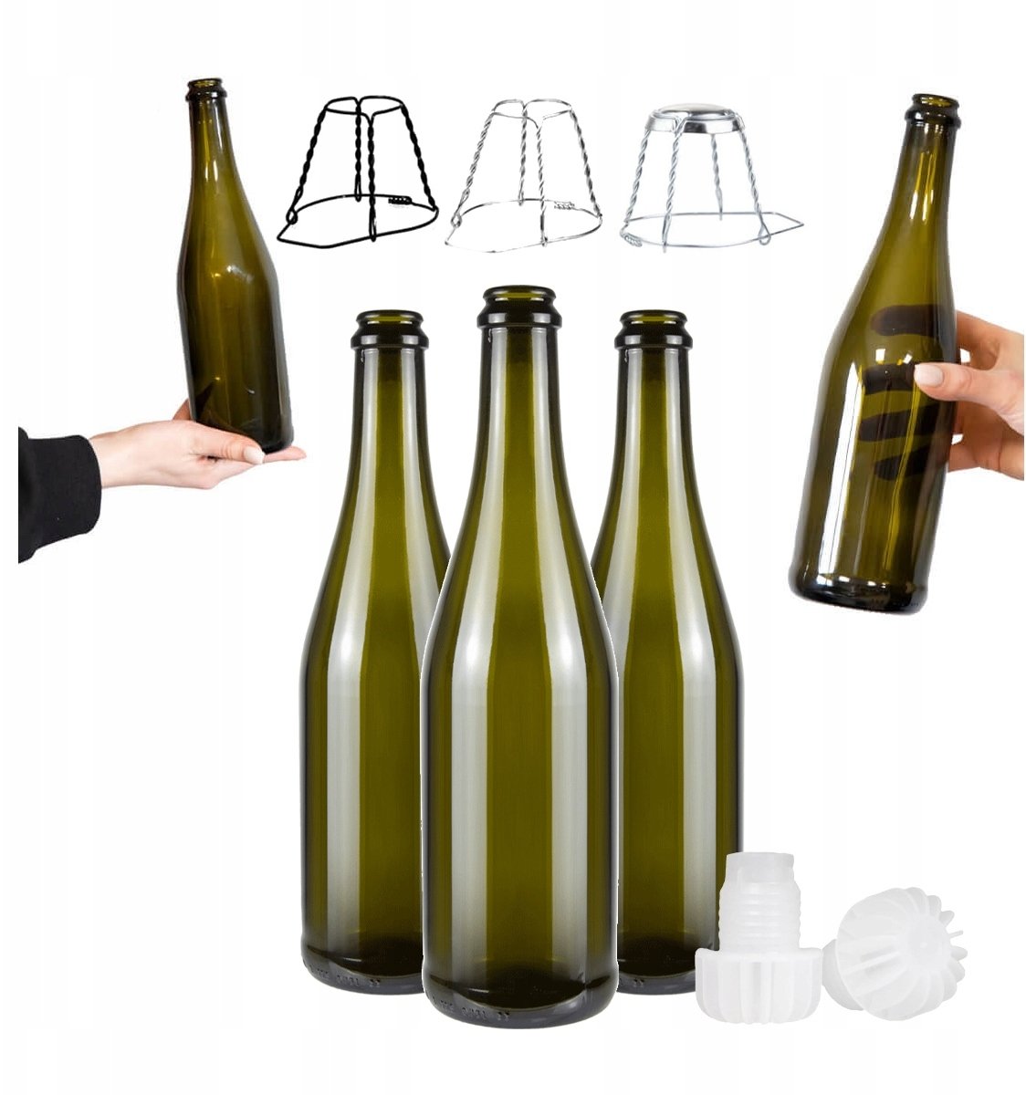 30x Butelka Szklana do Szampana Cydru Wina 750 ml Oliwkowa Szampan 750ml