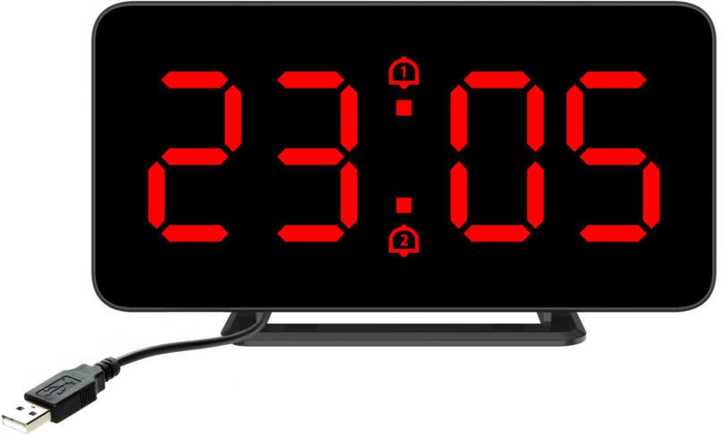 JVD Zegar budzik sieciowy LED SB3216.3 z termometrem 15x8 cm .