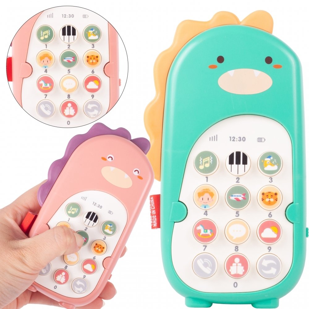 Telefon Muzyczny Dinozaur Dino Interaktywny Dla Malucha Do zabawy