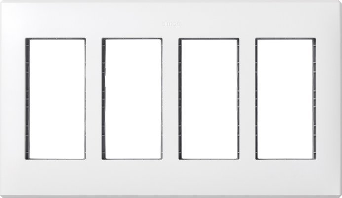 Kontakt-Simon Simon Connect Ramka Simon500 poczwórna z uchwytami 8xK45 czysta biel 51010104-030