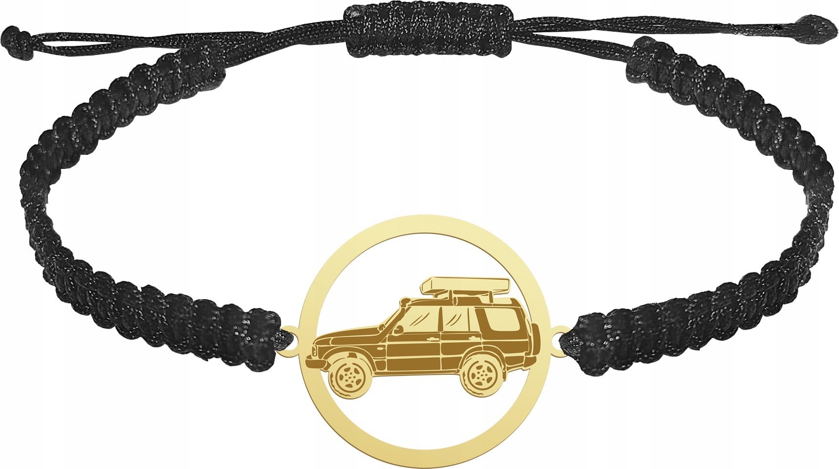 MEJK Jewellery Bransoletka Złota Auto Wyprawowe Sznurek Prezent 925 GRAWER GRATIS