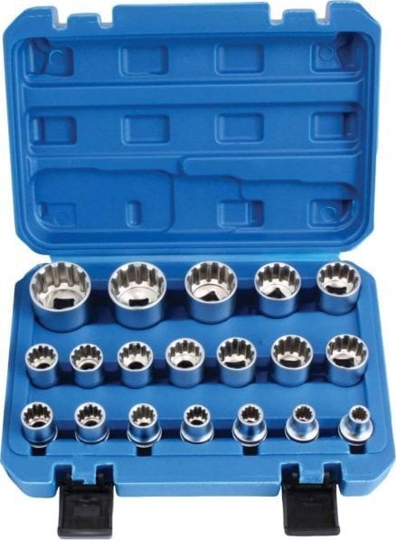 SATA SATRA SOCKET SET 12-ANGLE. VARIO-PLUS 1/2" 19 pcs.