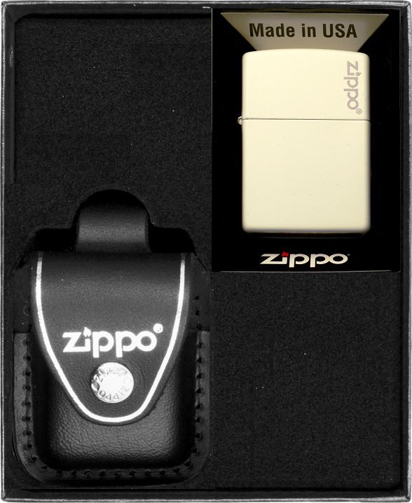 Zestaw ZIPPO Zapalniczka WHITE MATTE LOGO Prezentowy No3