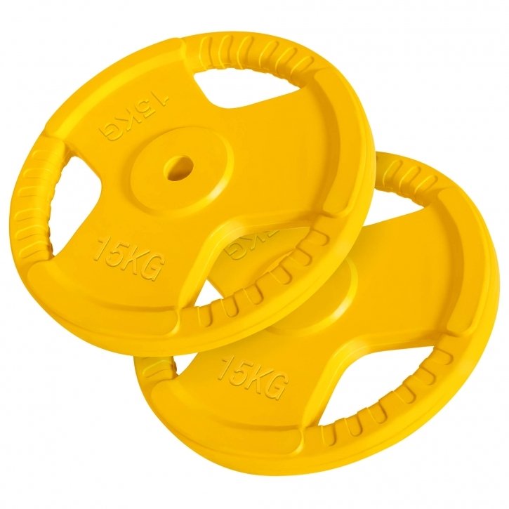 Zestaw 2x 15 kg gumowane obciążenia żeliwne 30mm GRIP